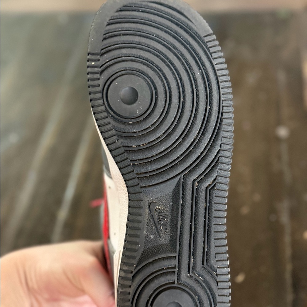 Nike Kids' Red & Gray Air Force 1 tennis shoes - Picture 4 of 4